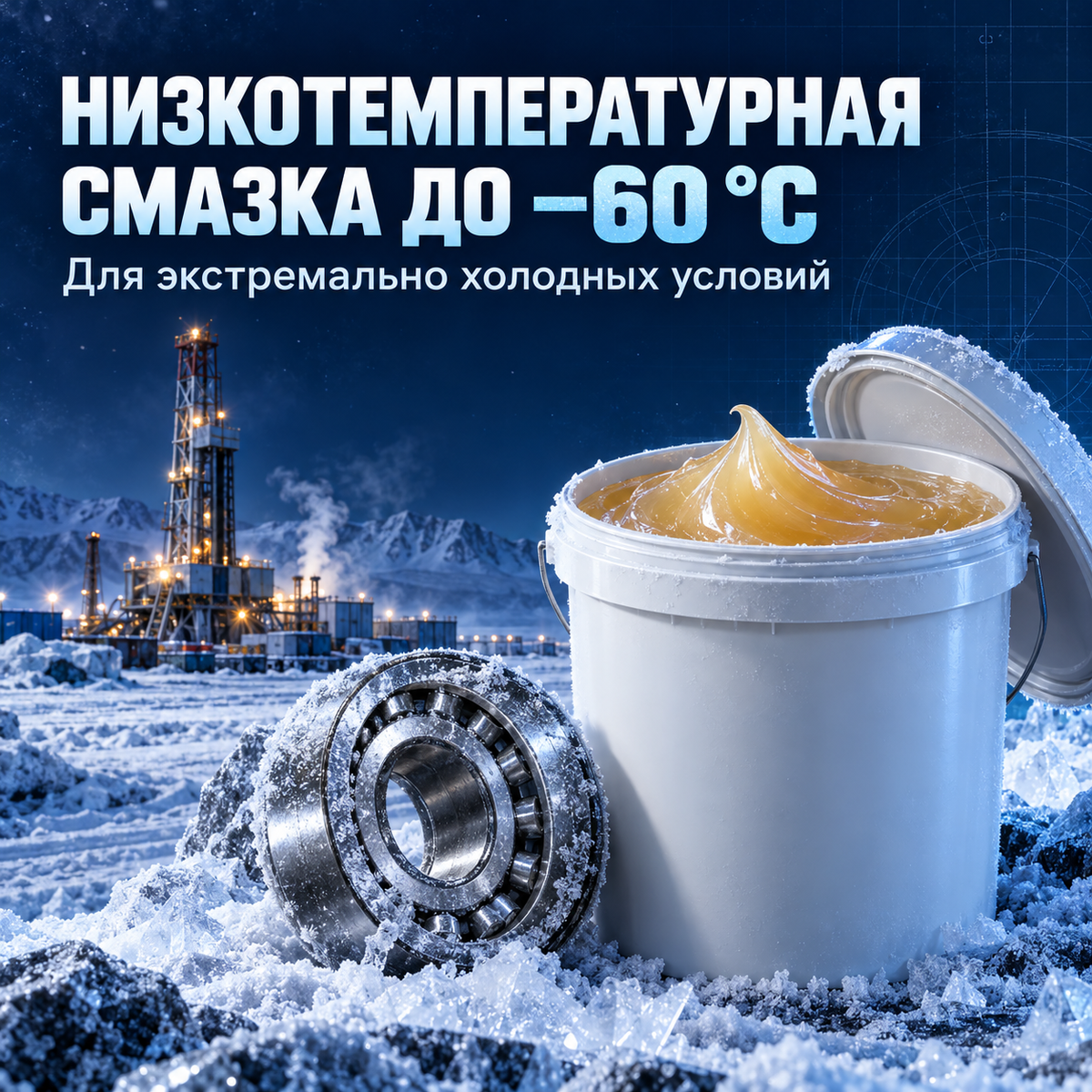 Низкотемпературная синтетическая смазка до −60 °C для экстремально холодных условий