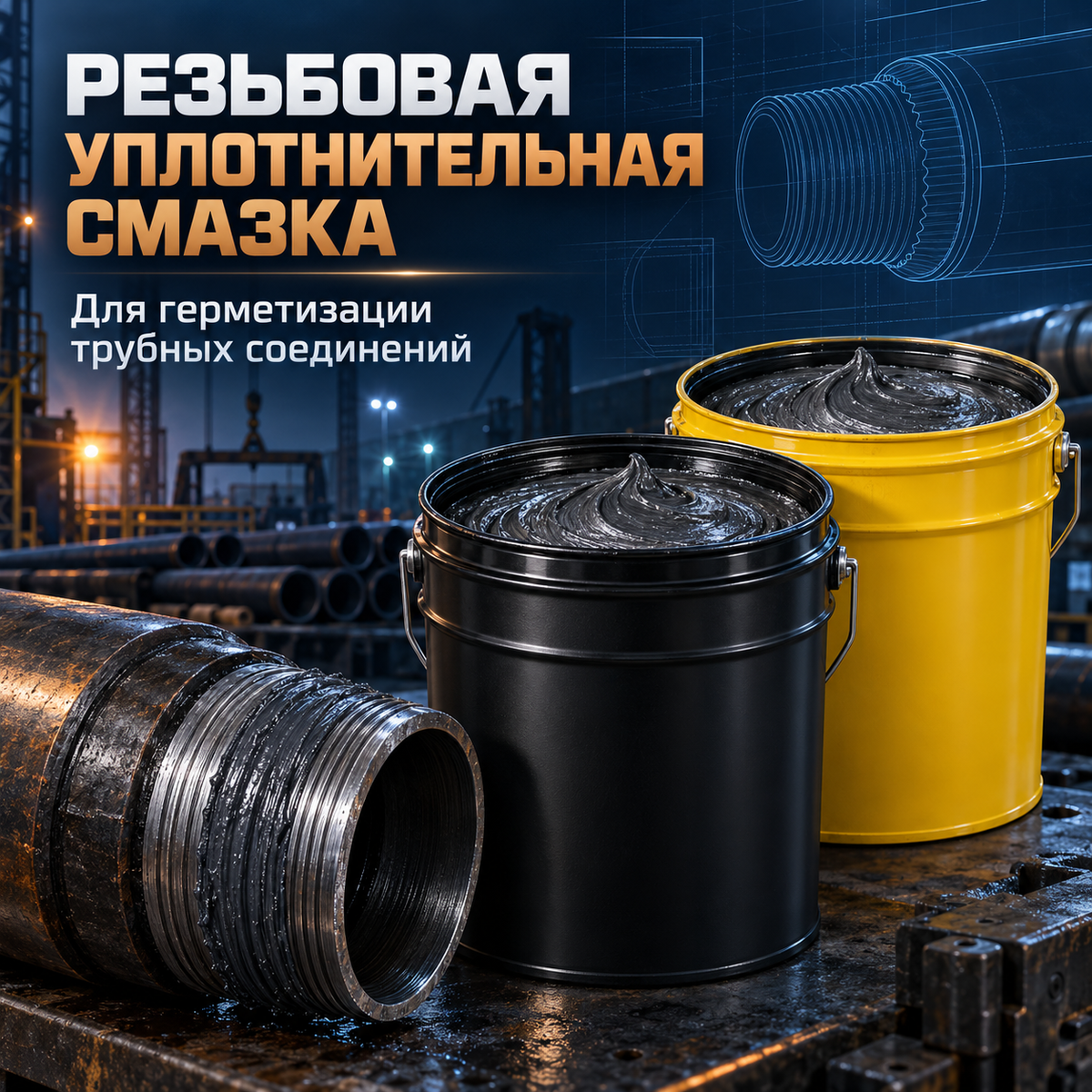 Резьбовая уплотнительная смазка для труб, обсадных колонн и бурильных труб
