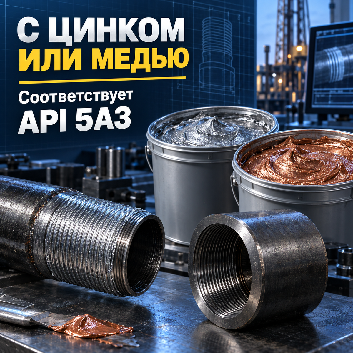 Резьбовая уплотнительная смазка для труб, обсадных колонн и бурильных труб