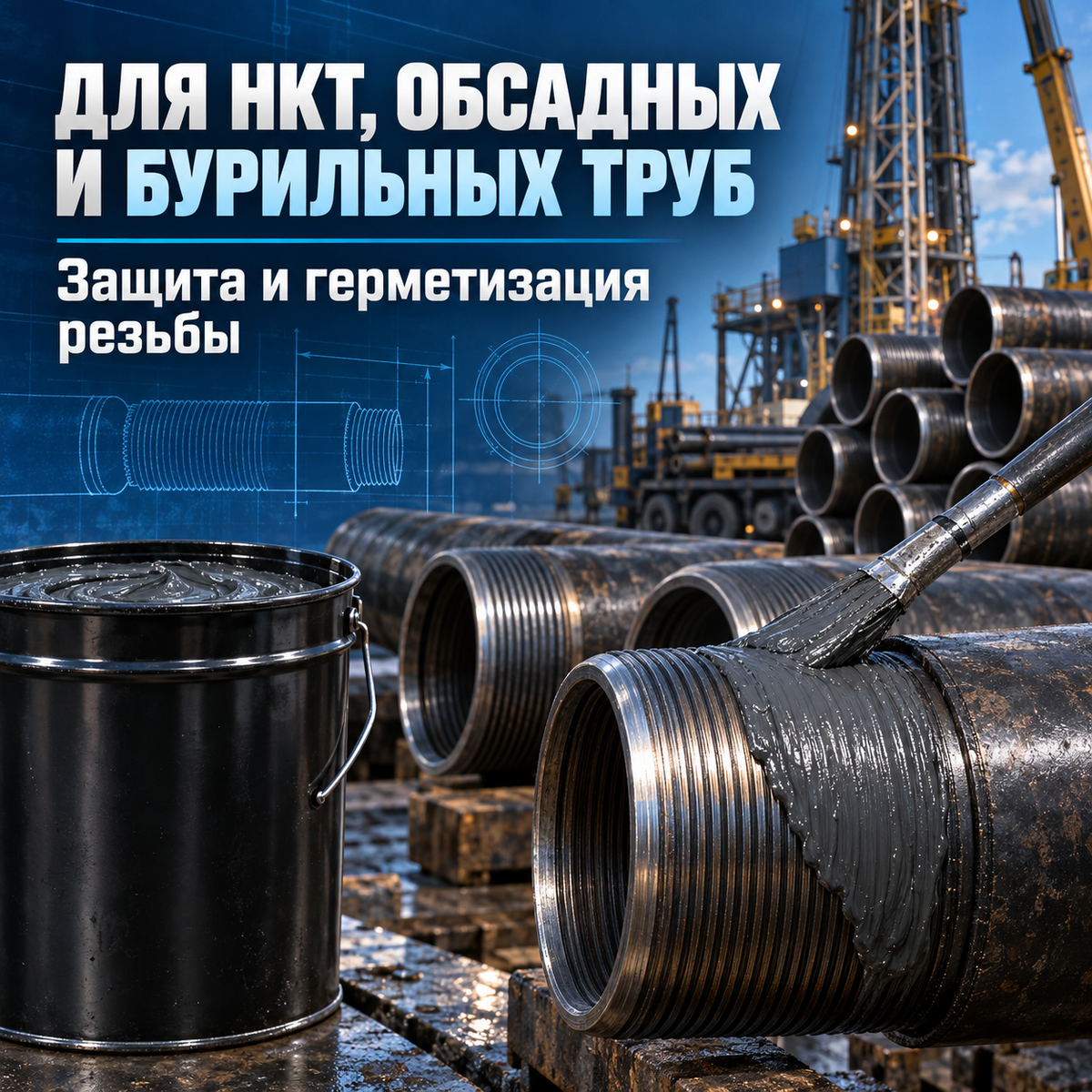Резьбовая уплотнительная смазка для труб, обсадных колонн и бурильных труб