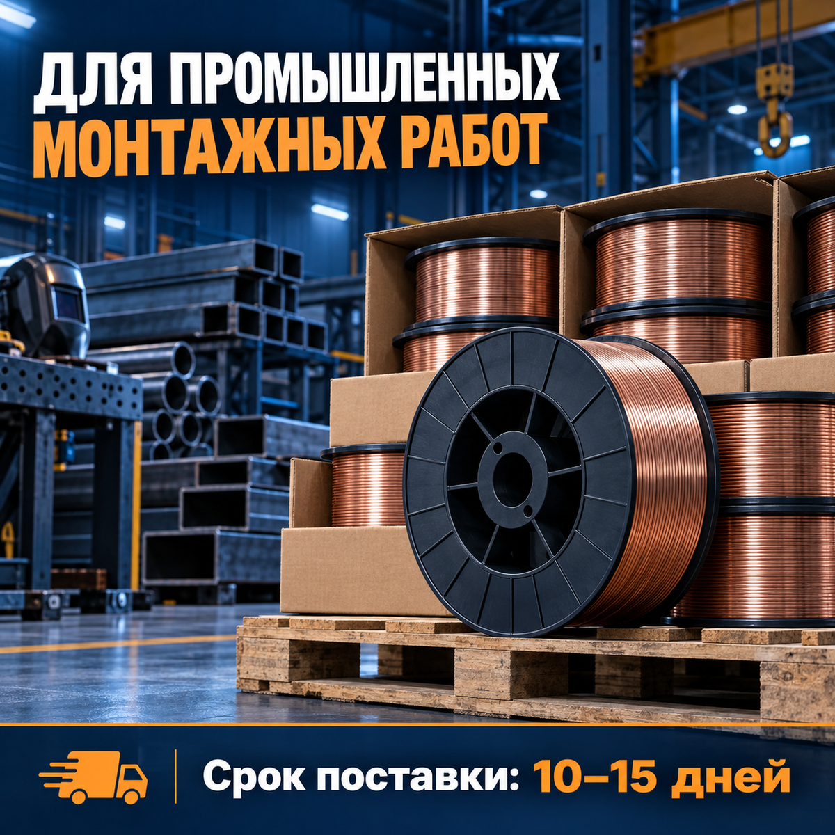Омеднённая сплошная сварочная проволока ER70S-6 для конструкционной сварки