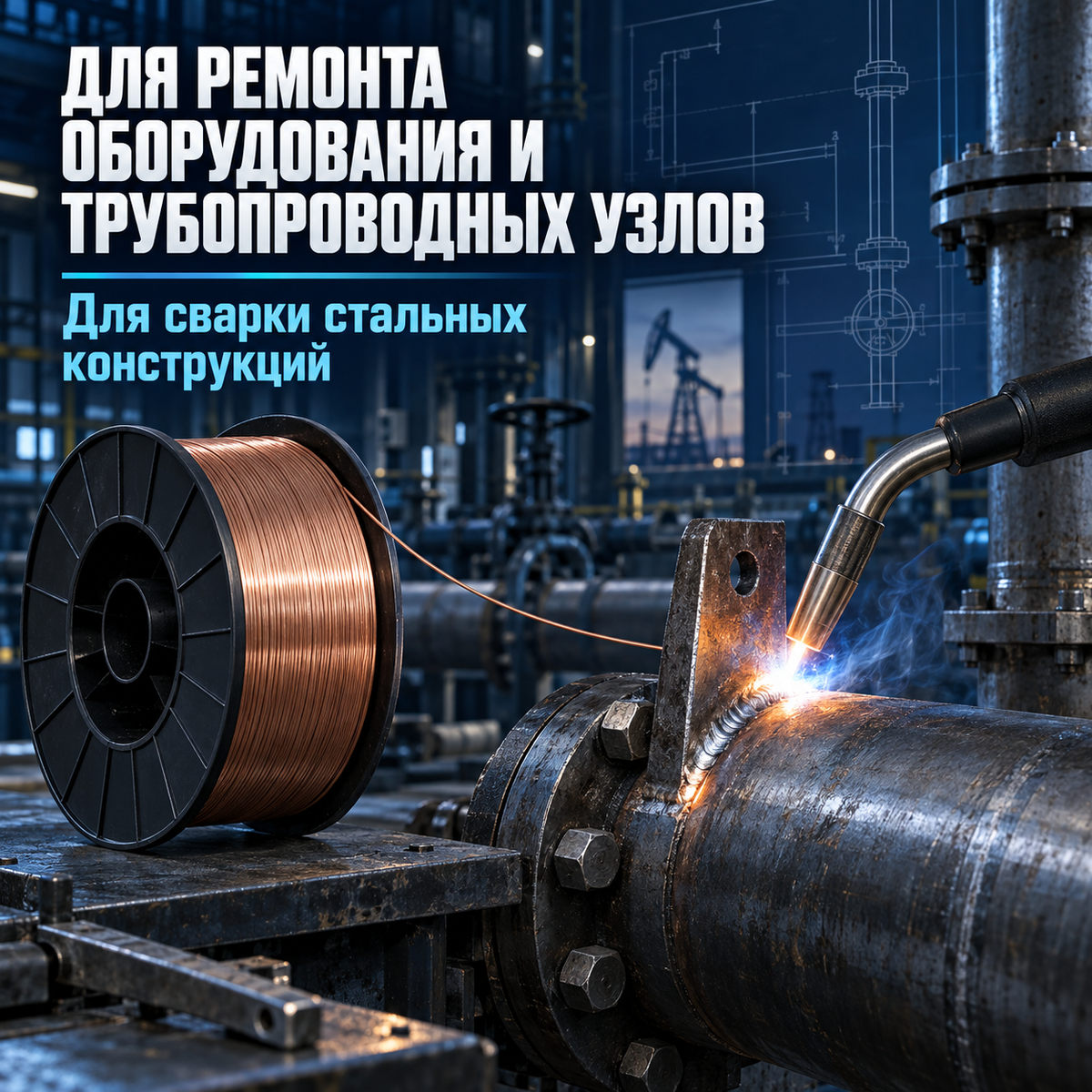 Омеднённая сплошная сварочная проволока ER70S-6 для конструкционной сварки