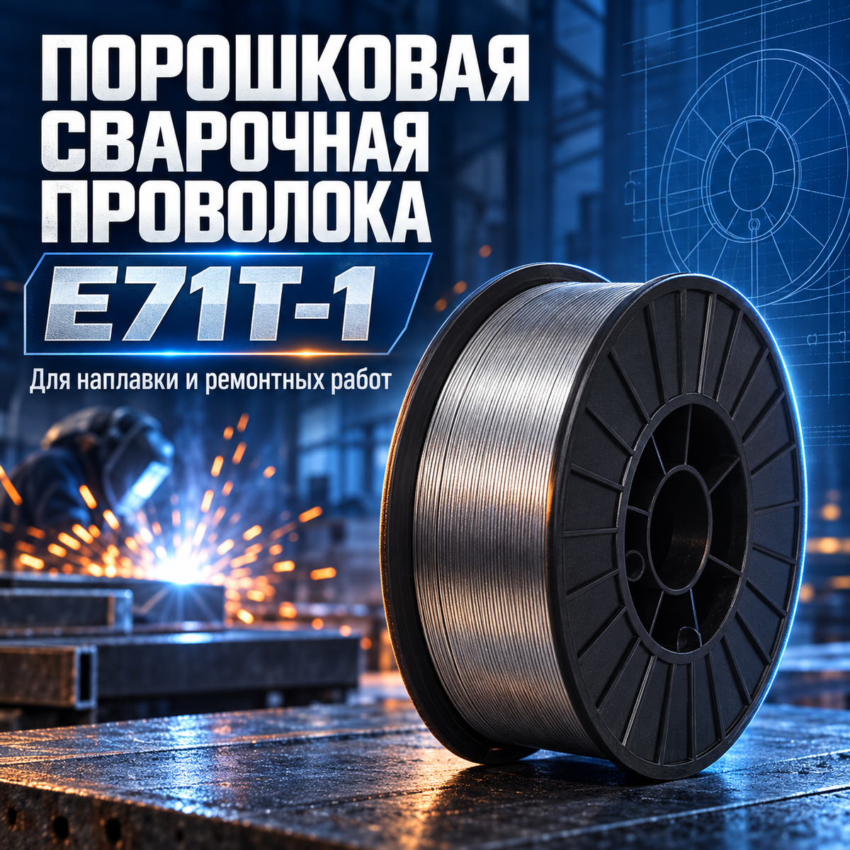 Рутиловая порошковая сварочная проволока E71T-1 для наплавки и ремонта