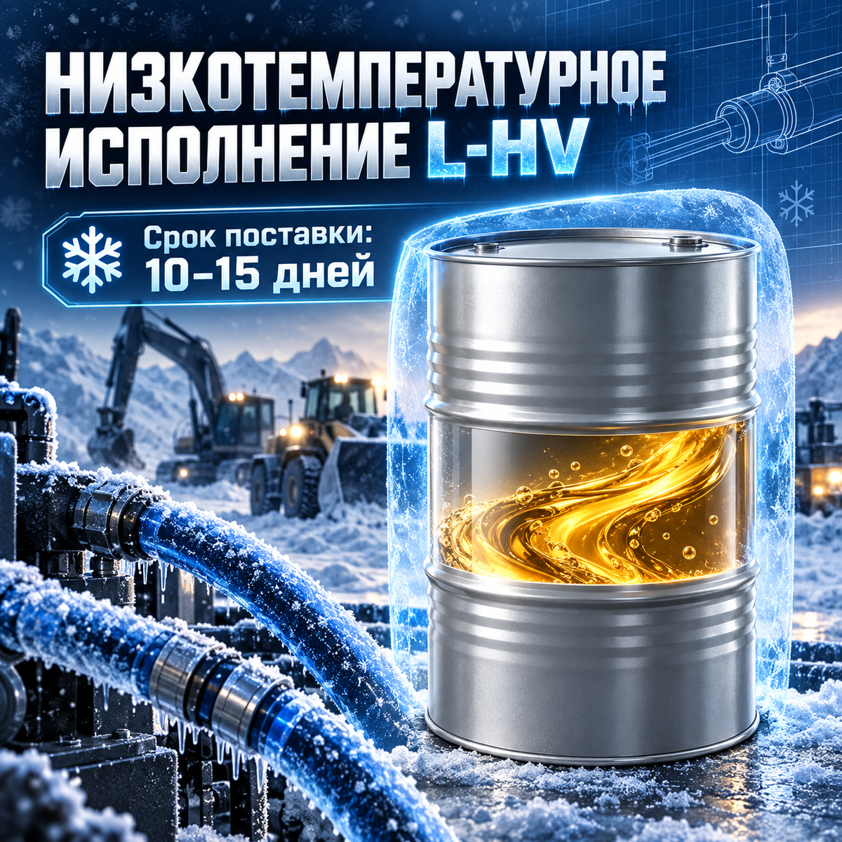Противоизносное гидравлическое масло L-HM 32 / 46 / 68 для строительной техники