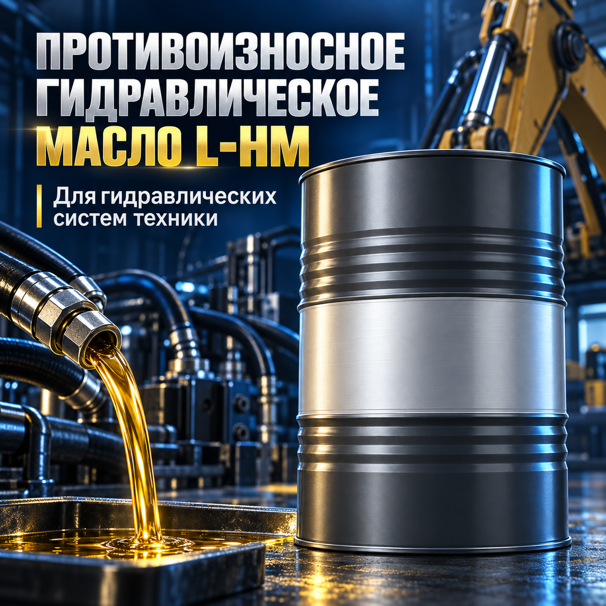 Противоизносное гидравлическое масло L-HM 32 / 46 / 68 для строительной техники