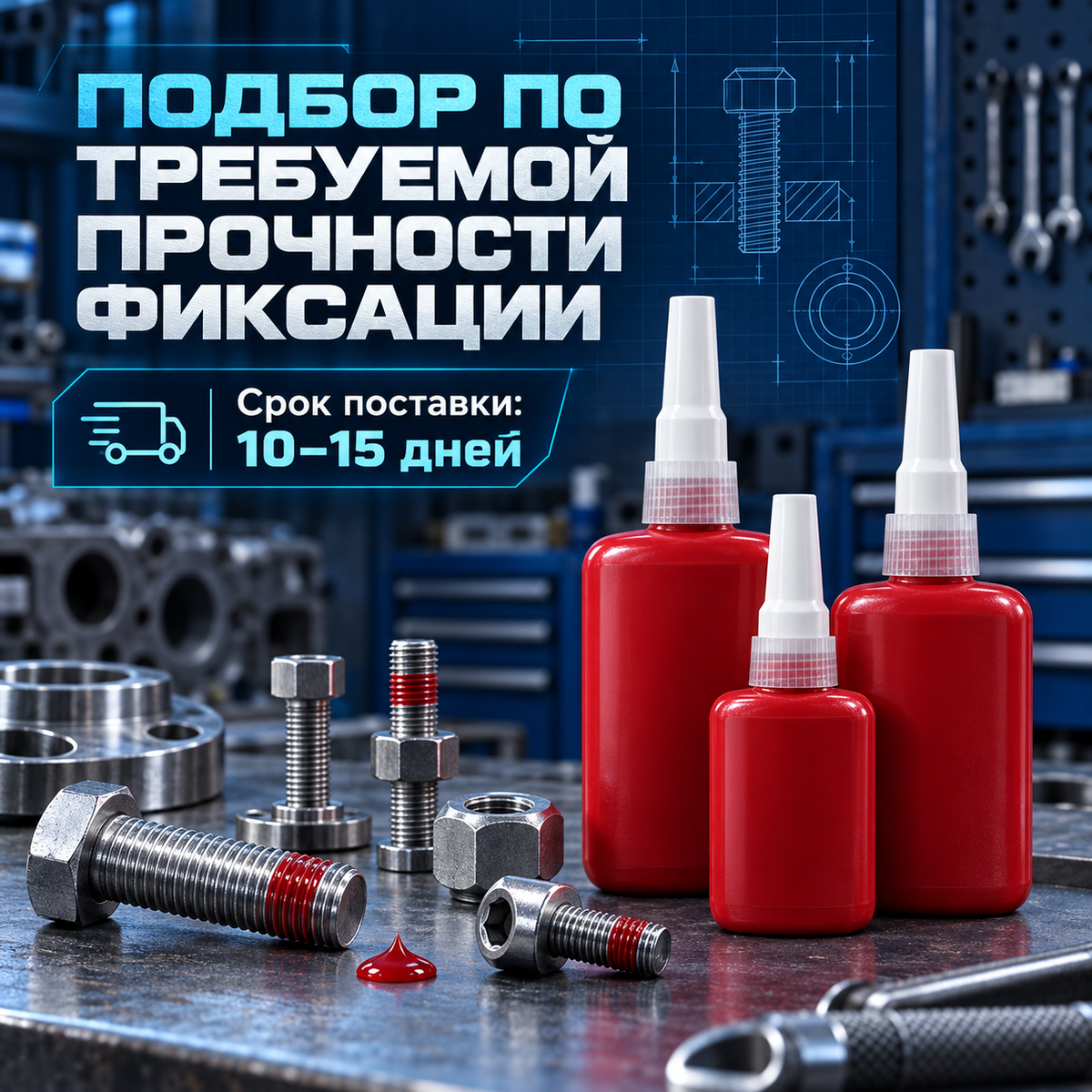 Фиксатор резьбы 222 / 243 / 263 / 271 для защиты соединений от самоотвинчивания