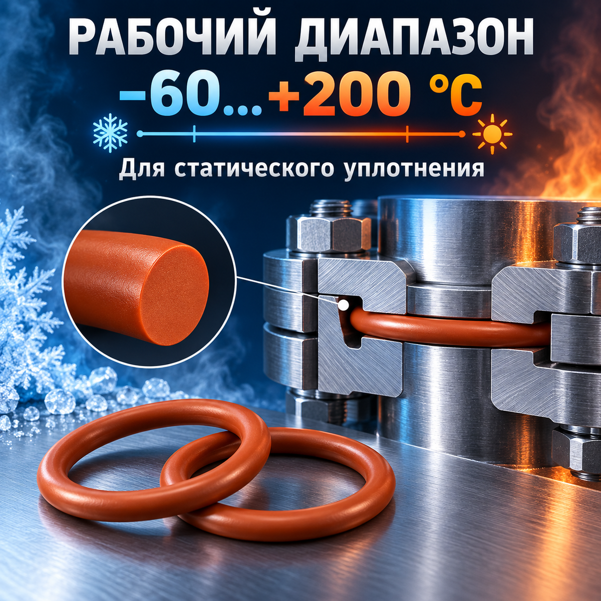Силиконовые уплотнительные кольца VMQ для низкотемпературных условий