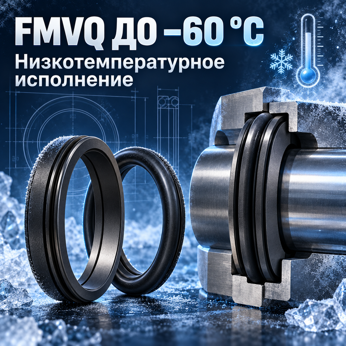 Плавающее уплотнение FMVQ до −60 °C для ходовой части бульдозеров