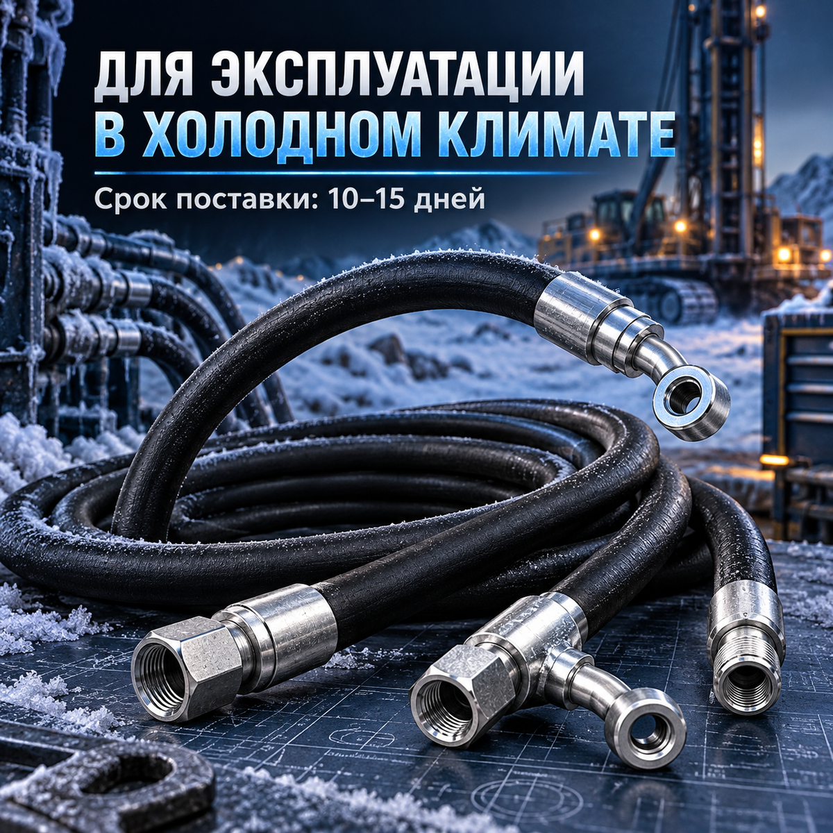 Низкотемпературный гидравлический рукав из хлоропренового каучука до −60 °C