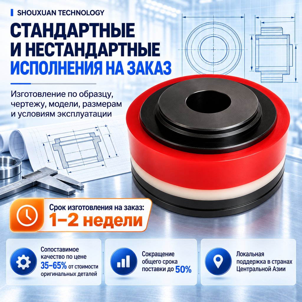 Поршень бурового насоса в сборе с полиуретановым уплотнением и сердечником из стали 45 для EMSCO, Gardner Denver и National, изготовление на заказ