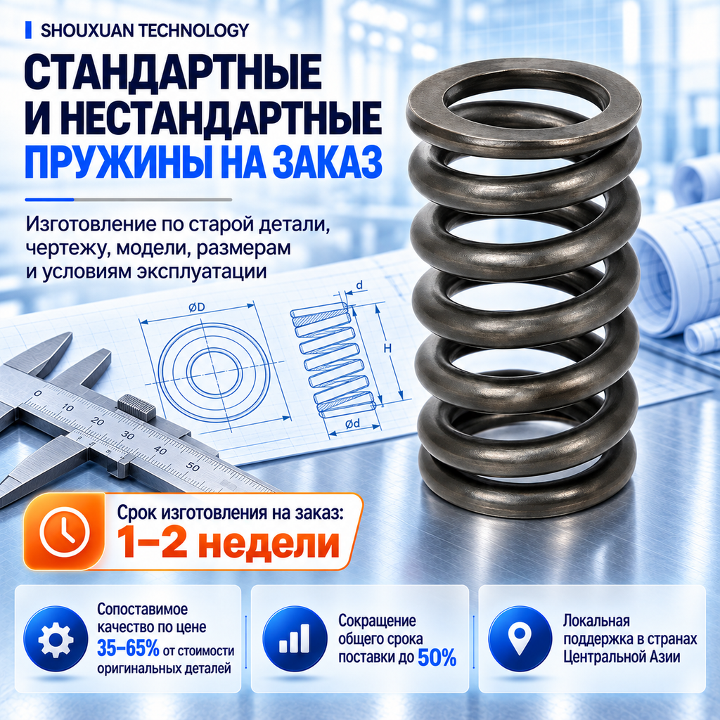Alloy steel drilling pump valve spring with increased fatigue resistance for EMSCO, Gardner Denver and National, custom manufacturing