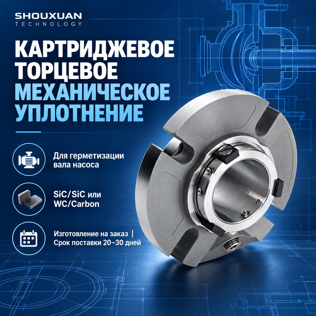 Картриджевое торцевое механическое уплотнение вала насоса, пары трения SiC/SiC или WC/Carbon, для насосов Weir, Sulzer, Gardner Denver, EMSCO, Flowserve и KSB, изготовление на заказ
