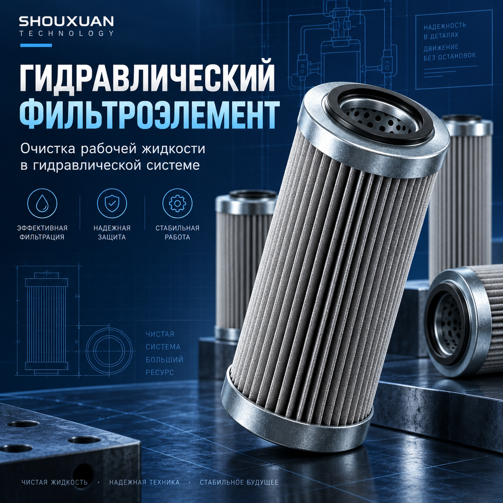 Гидравлический фильтроэлемент из стекловолокна 3–20 мкм для гидравлических систем