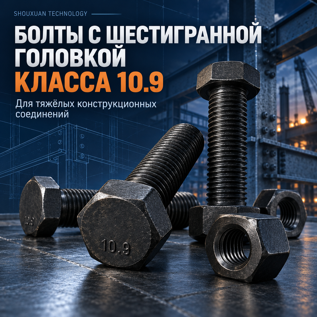 Болты с шестигранной головкой класса прочности 10.9, M8–M36, для тяжёлых соединений