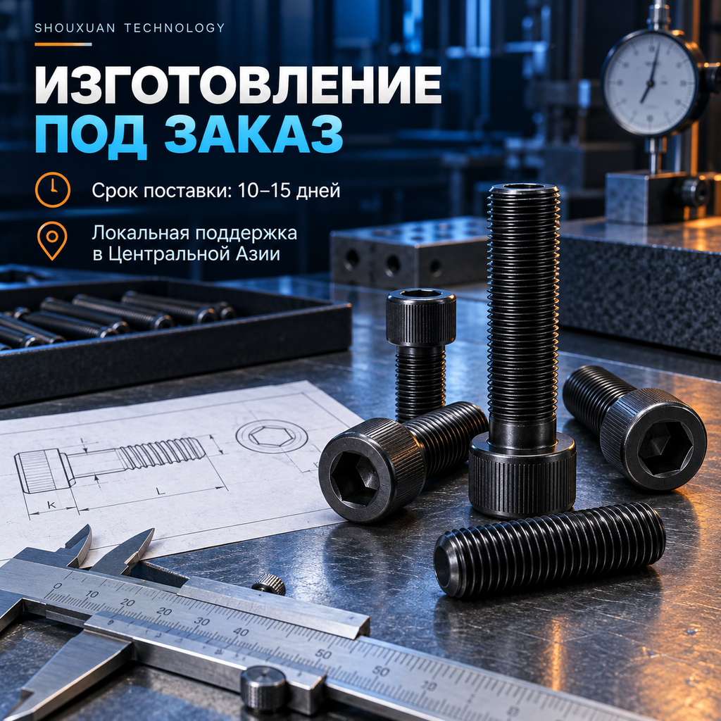 Винты с внутренним шестигранником класса прочности 12.9, M4–M24, для точных соединений