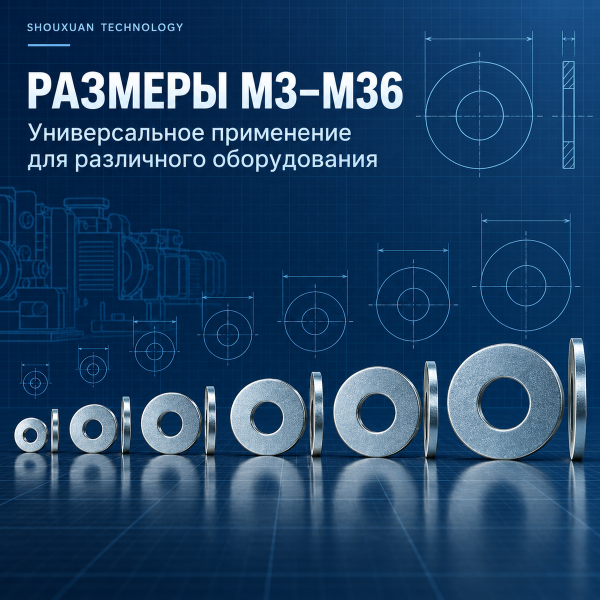 Flat washers HV140 / HV200 / HV300, M3–M36