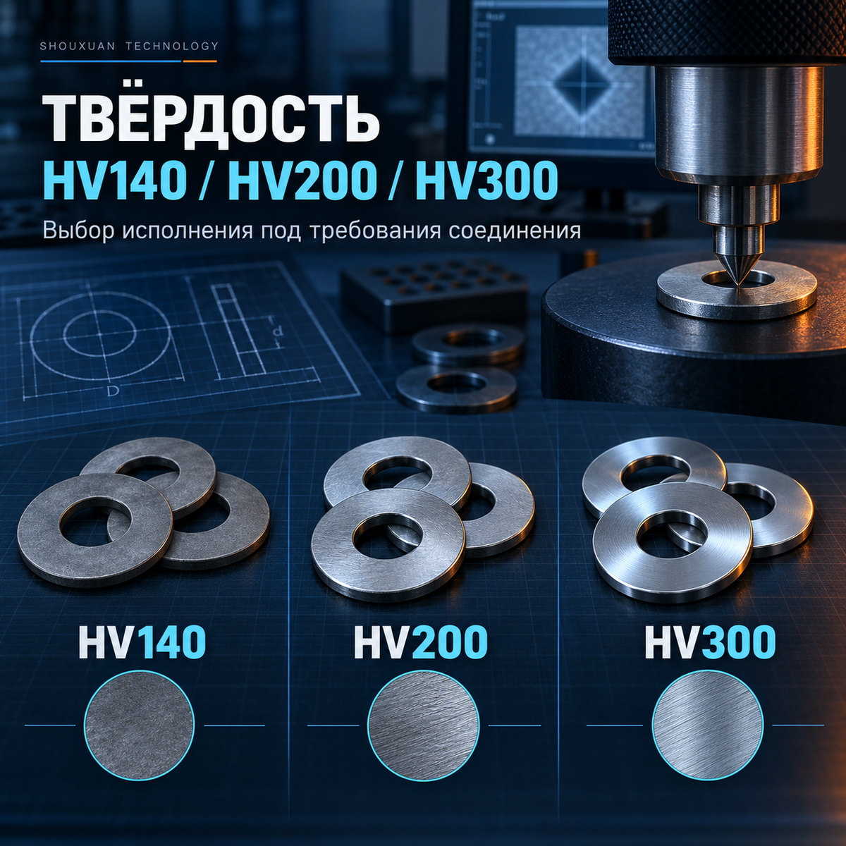 Flat washers HV140 / HV200 / HV300, M3–M36