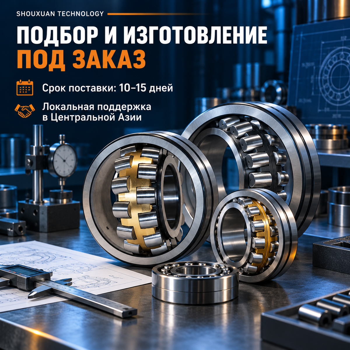 Spherical roller bearings P6, C3 / C4 clearance, brass cage, for heavy loads