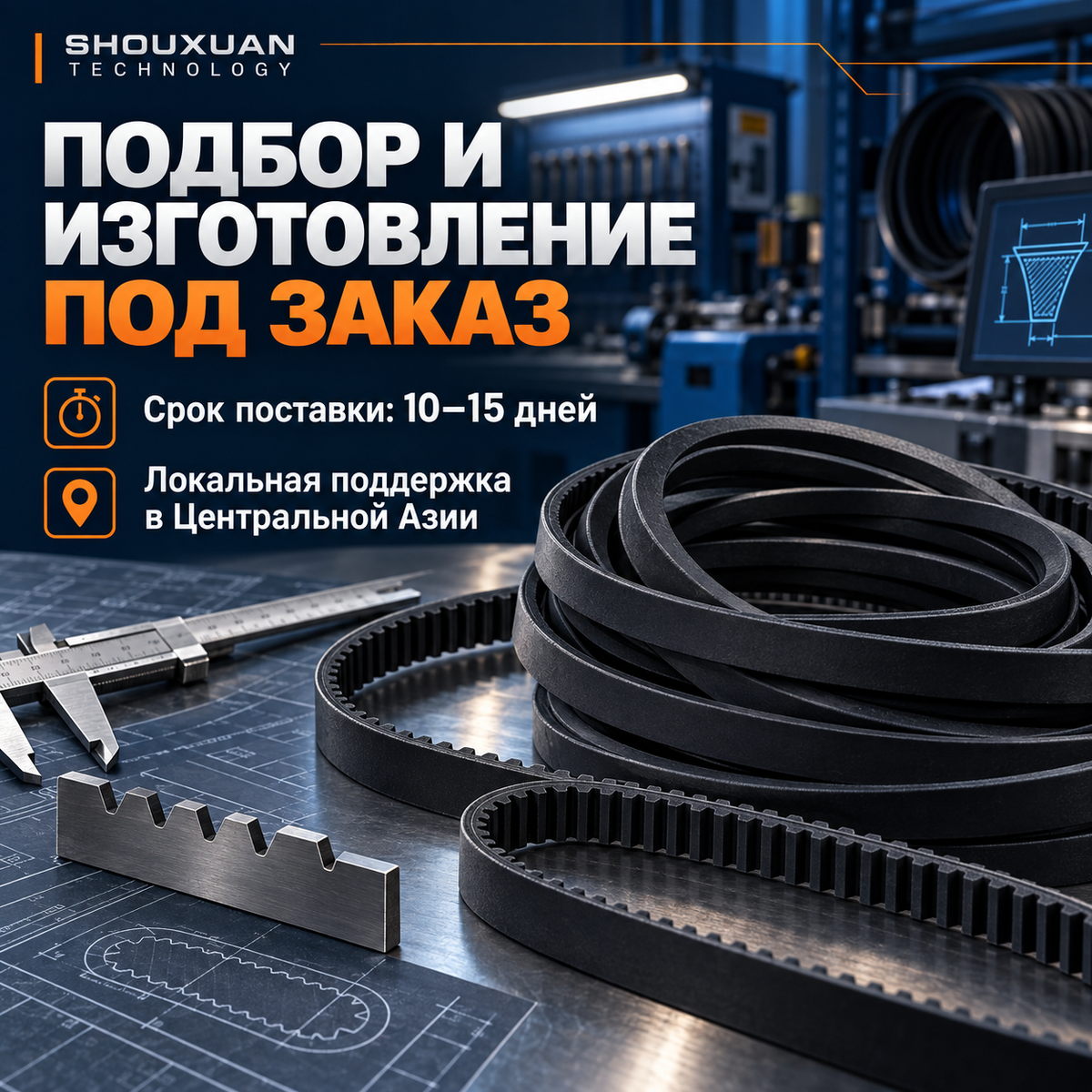 High-strength narrow V-belts and synchronous HNBR belts with aramid cord for heavy-duty drives