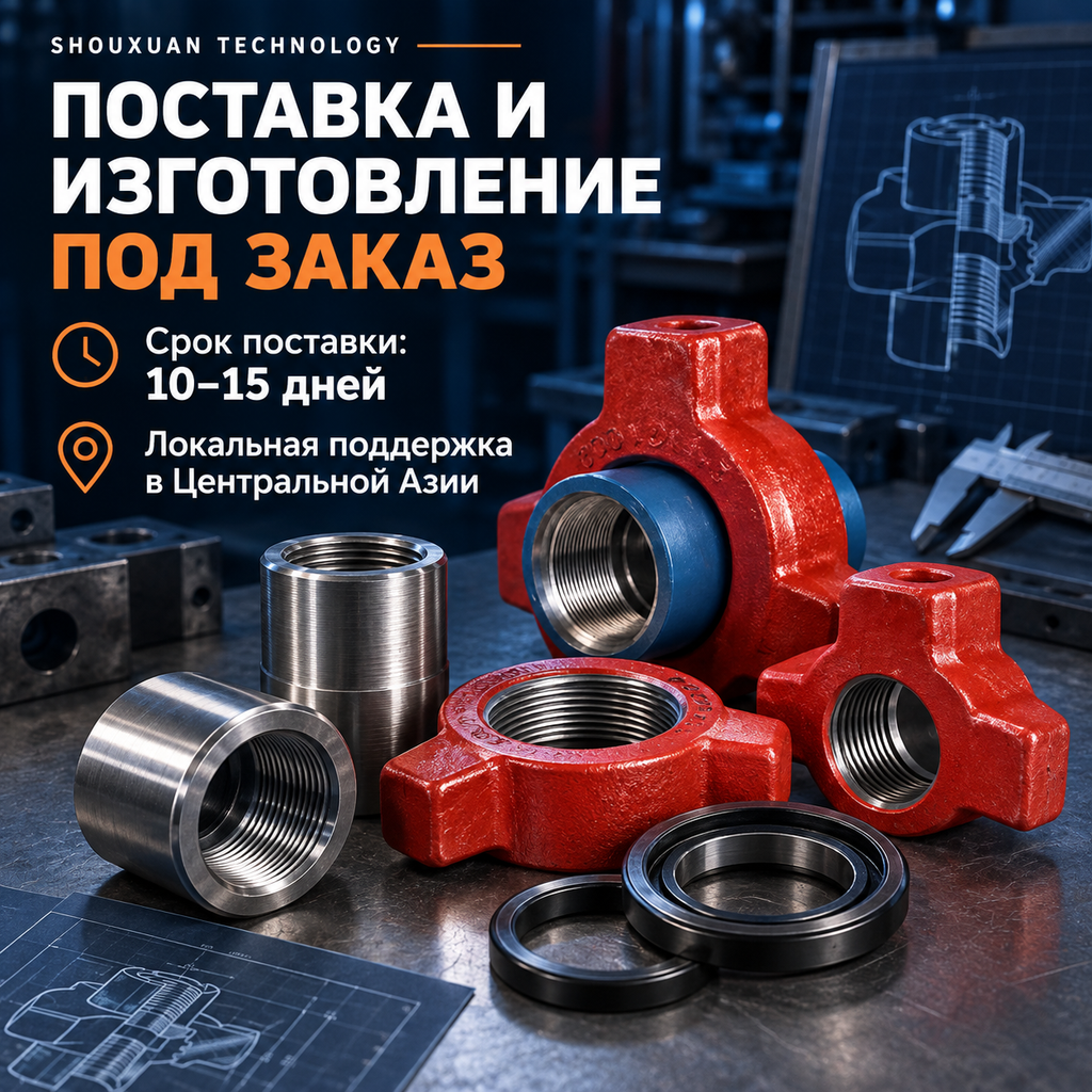 Быстроразъёмное соединение FIG 1002, 1"–4", 10 000 psi, AISI 4130, для манифольдов