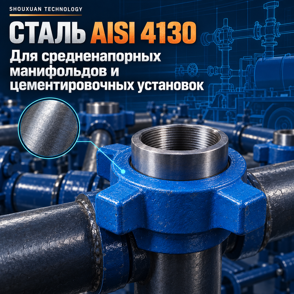 Быстроразъёмное соединение FIG 1002, 5"–6", 7 500 psi, AISI 4130, для манифольдов