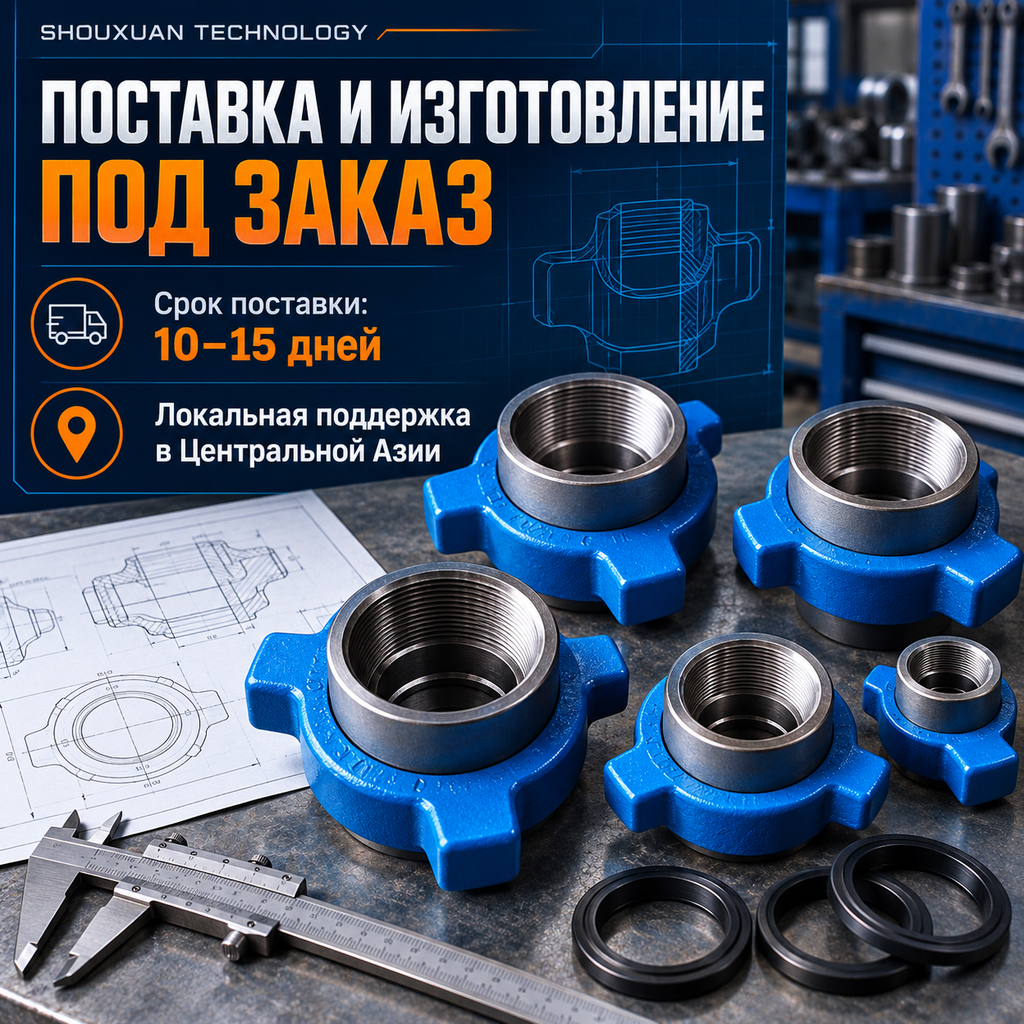 Быстроразъёмное соединение FIG 1002, 5"–6", 7 500 psi, AISI 4130, для манифольдов