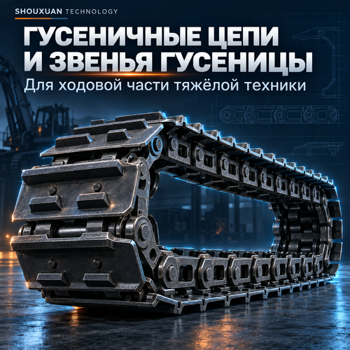 Track chain / track links made of 40Mn2/50Mn steel, HRC 48–55